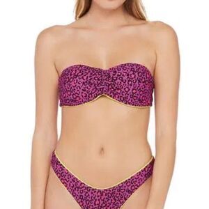 BCBGeneration Hot Spot Reversible Bikini Leopard Swimsuit Bottoms Only NWT US L